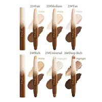 Bâton de Contour à Double extrémité, crème imperméable à couverture complète, correcteur d'ombre, finition naturelle pour tous les tons de peau 4