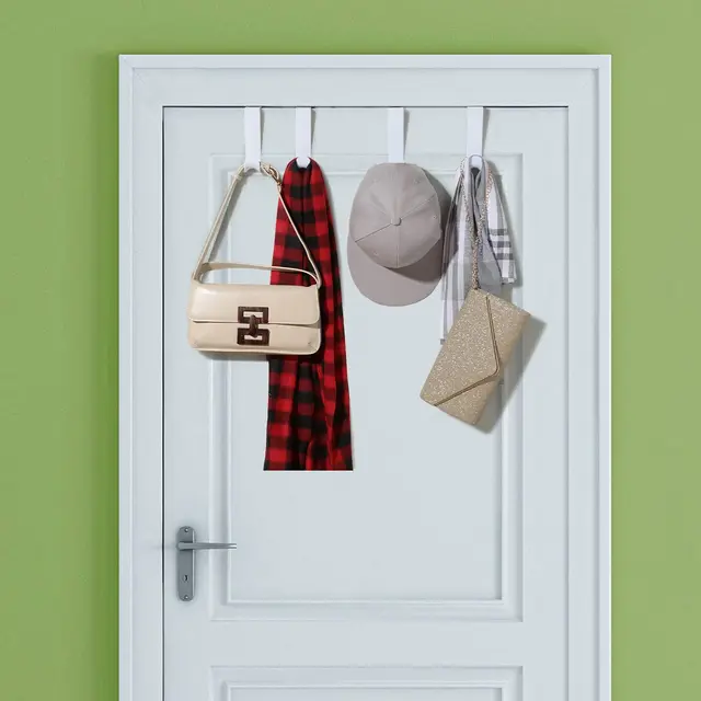 Crochets de vêtements en plastique au-dessus de la porte, crochets de suspension pour la maison, la cuisine, la chambre à coucher, décoration 3