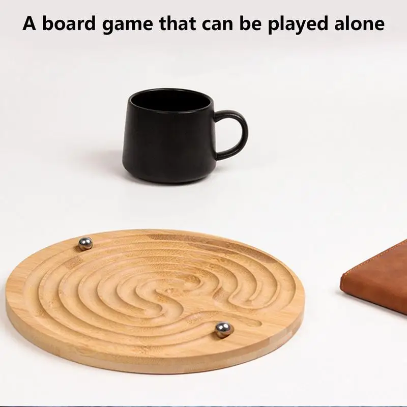 Wooden Labyrinth Maze Ball Puzzle Toys Hand Game Case Fun Brain Game Challenge Fidget Concentration Children Educational Toy 3
