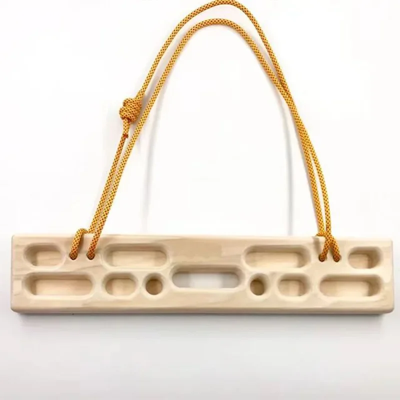 Indoor Outdoor Hangboard Climbing Wall Child Adult Wood Hanging Climbing Fingerboard With Straps Rock Hangboard