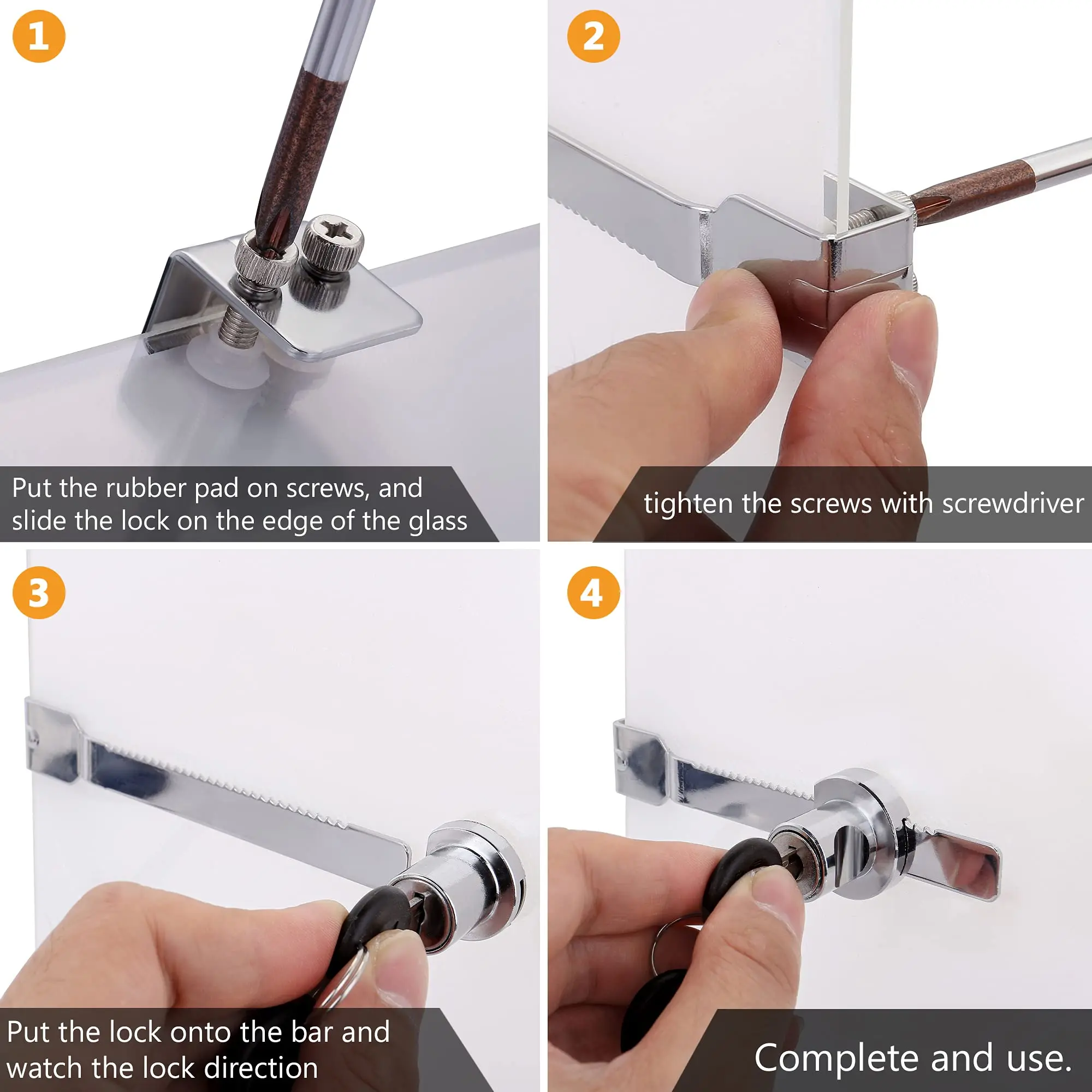 Door Lock Buckle Sliding Glass Door Ratchet Chrome Finish Keyed Alike Drawer Display Case Showcase Security 5 Pack With 10 Keys