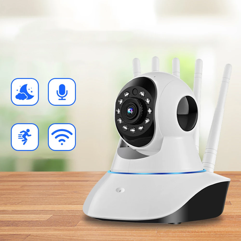 

NewBald Head Strong Home Surveillance Shaking Head Machine 360 Rotating Wireless Wifi Camera Two-Way Voice Security Camera