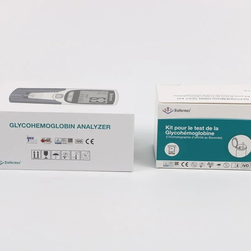 Biohermes A1C EZ 2.0 meter hemoglobin analyzer with a1c test kit blood group testing equipment glucose test strips sugar