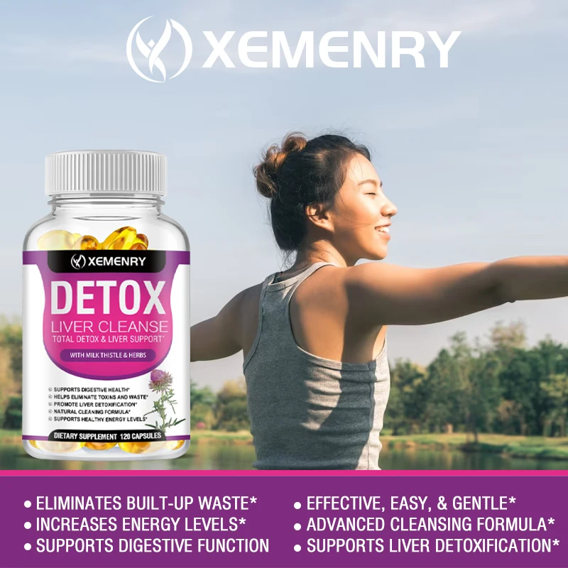 Liver Detox Supplement Capsules with Milk Thistle Dandelion Liver Care Toxin Removal Improved Digestion