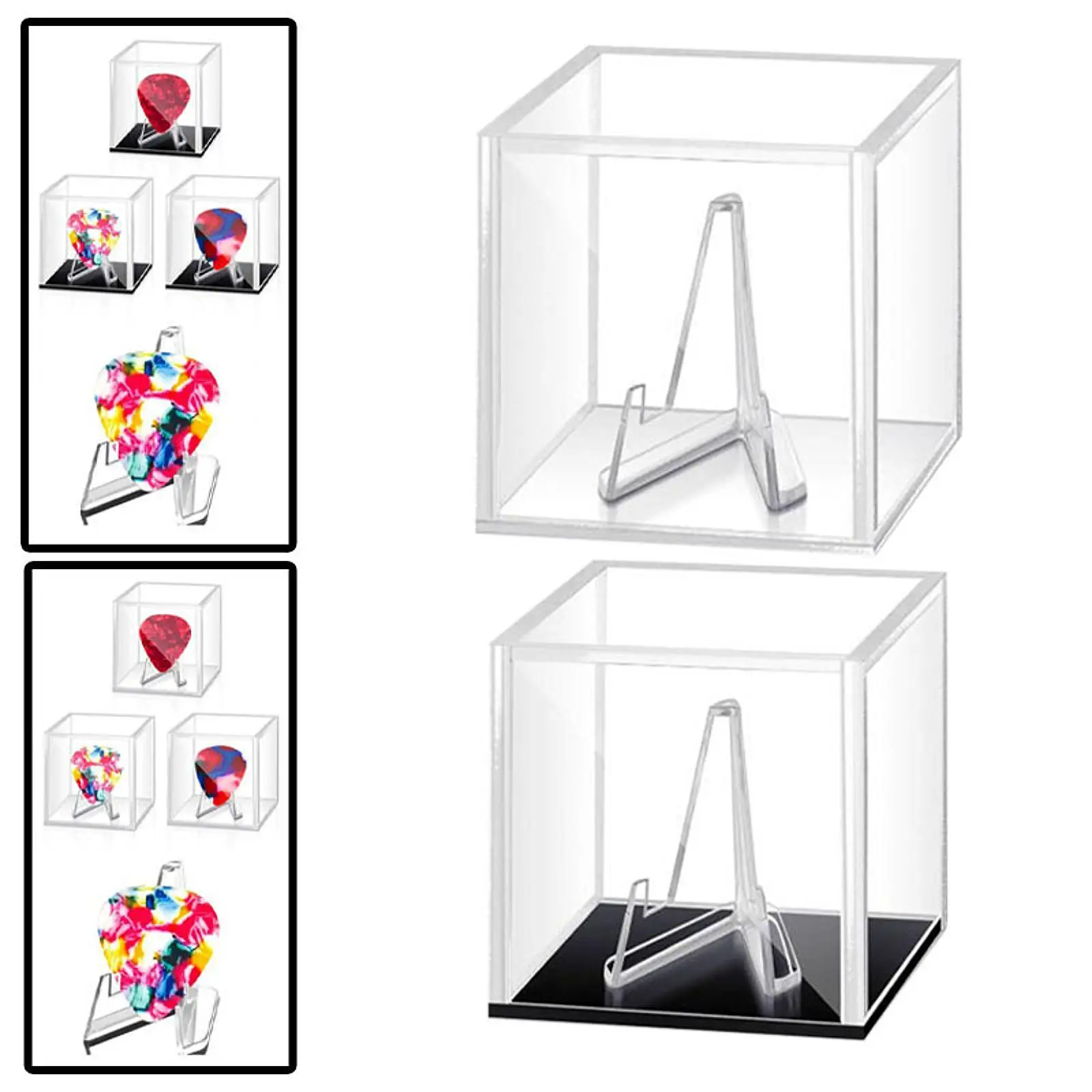 Guitar Pick Display Box with Stand Guitar Pick Box for Guitarists Players