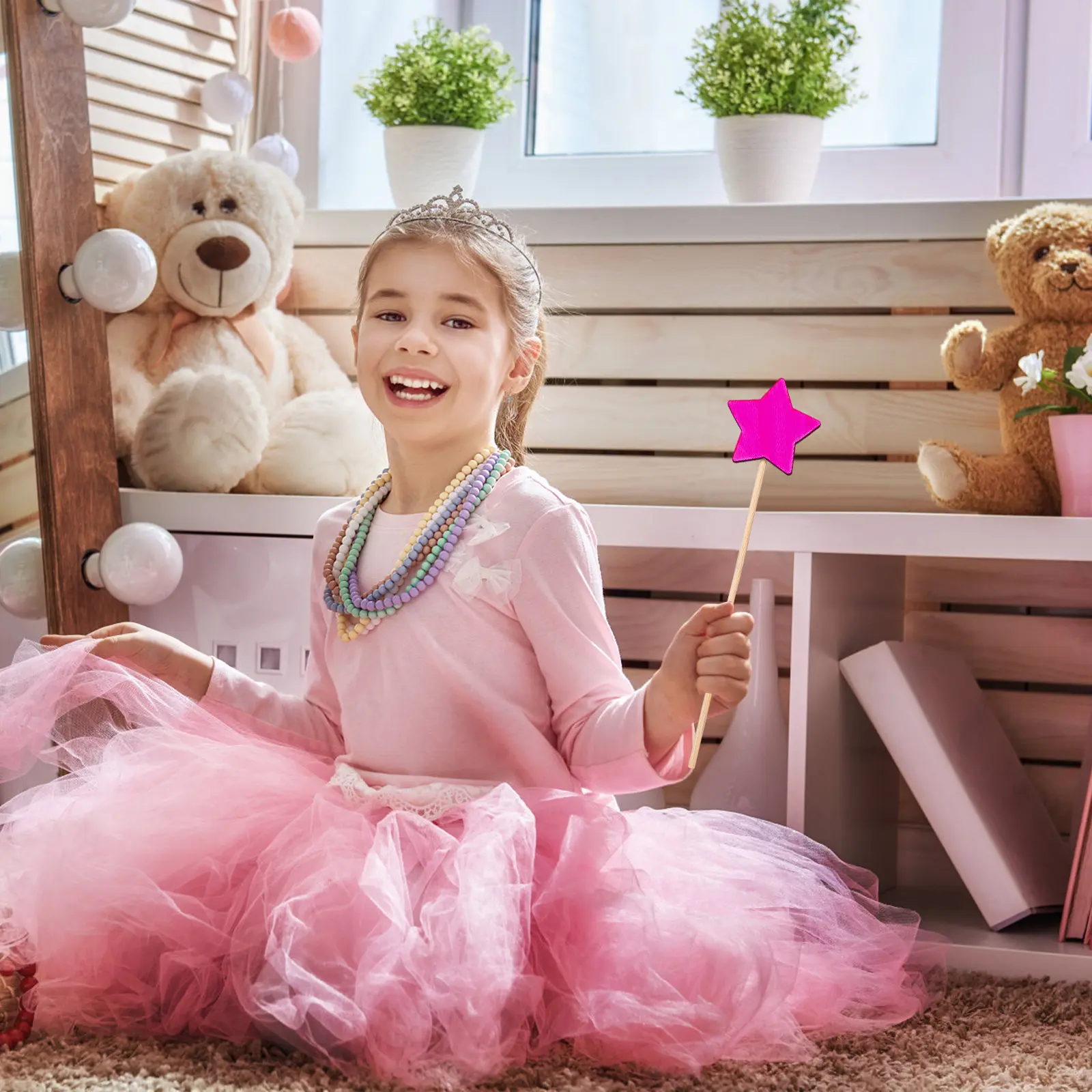 10Pcs DIY 요정 지팡이 스타 나무 도색되지 않은 생일 파티 장식 요정 지팡이 어린이 장난감