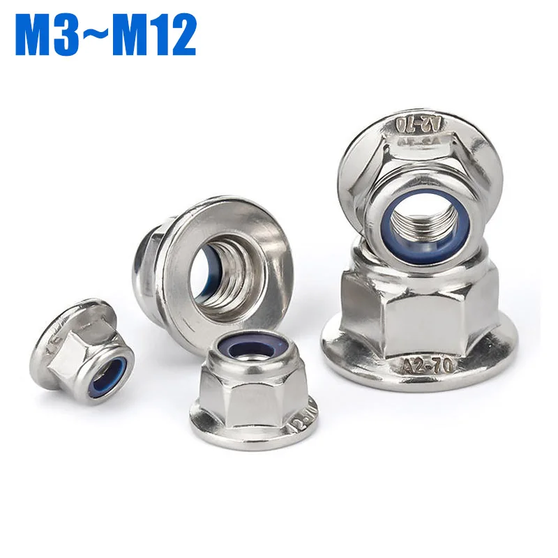 100 Pezzi Dadi M3 Bloccaggio In Acciaio Inox A2 V2A, Esagonali Con Parte Di Bloccaggio In Plastica, Set Filettati Per Aviazione, Automotive - Foto 5