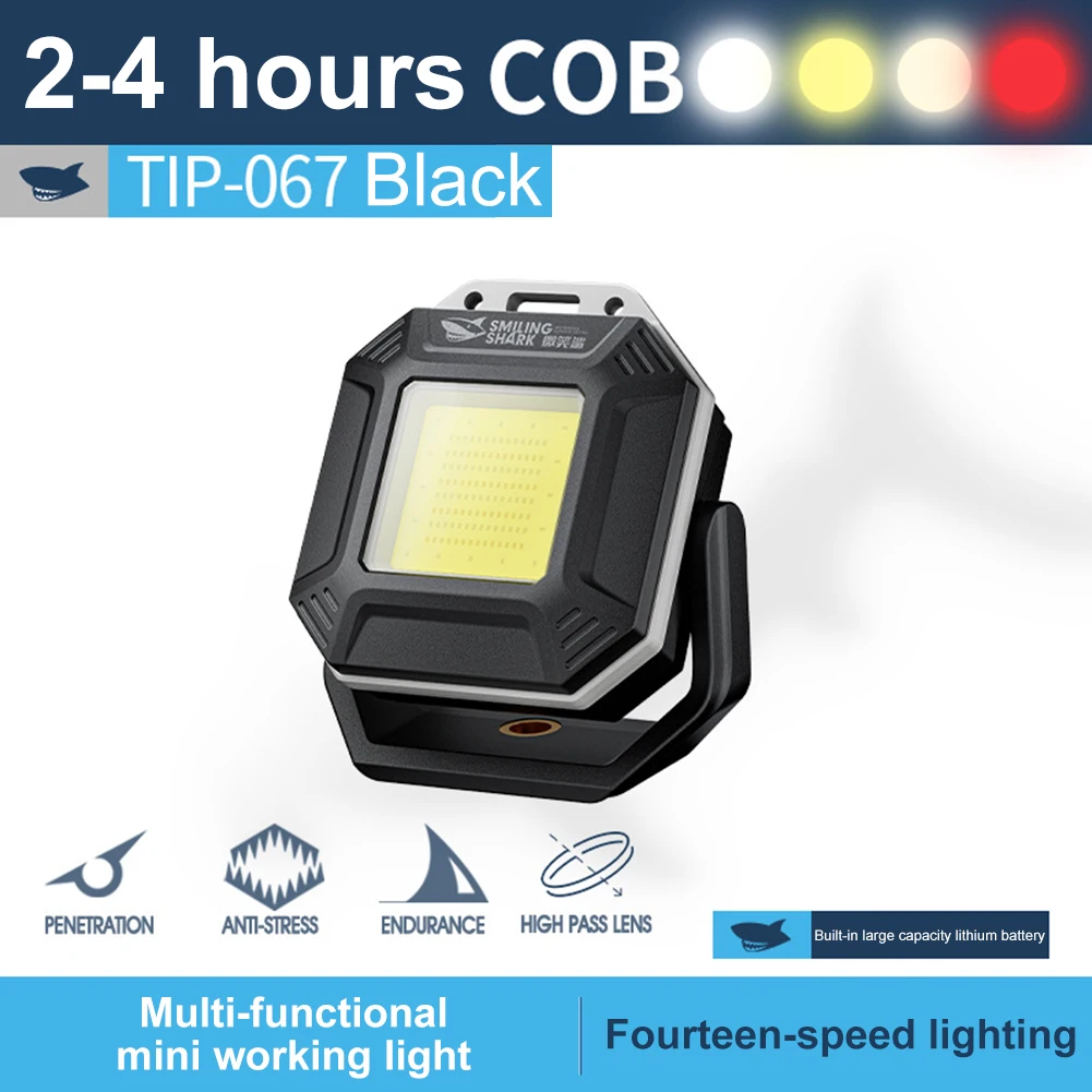 COB LED Work Light Rechargeable Flashlight with Magnetic Base Inspection Light Waterproof Torch Light for Car Repair