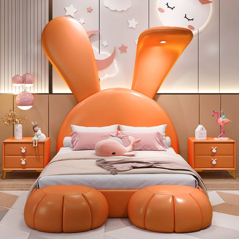 Animal Shape Childrens Double Bed Girls Pretty Light Luxury Bed Kids Princess Cama Infantil Furniture Home 2