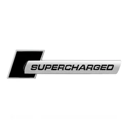 3D Metal Supercharged Car Emblem Badge Decal Sticker (Black Silver)