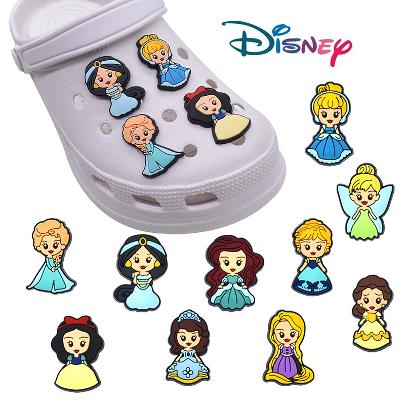 

Jibz ice Disney Shoe accessories Princess Series Shoe-buckle PVC Soft Adhesive Shoe Accessories Anime Croc Charms Decorations