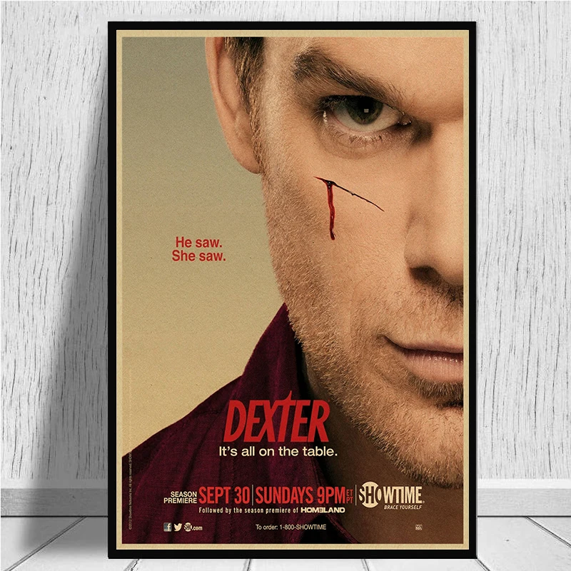 Horror TV Series Dexter poster stampati poster Vintage Wall Sticker per Home Room Store Wall Art