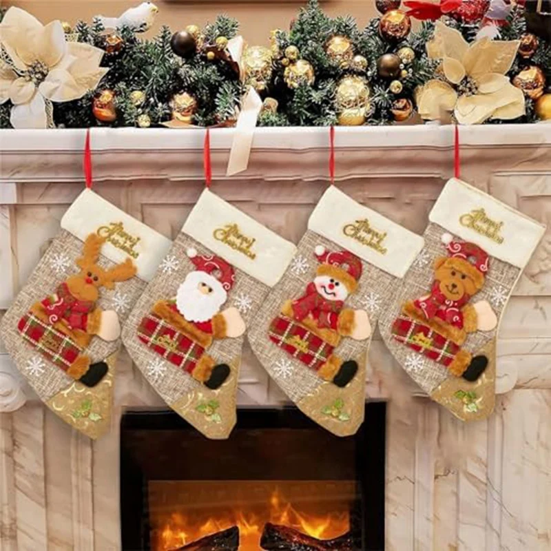 

Christmas Hangingornament Christmas Stockings Imitating Santa Snowman-Deer Bear Christmas Ornaments Hanging Gift Bags