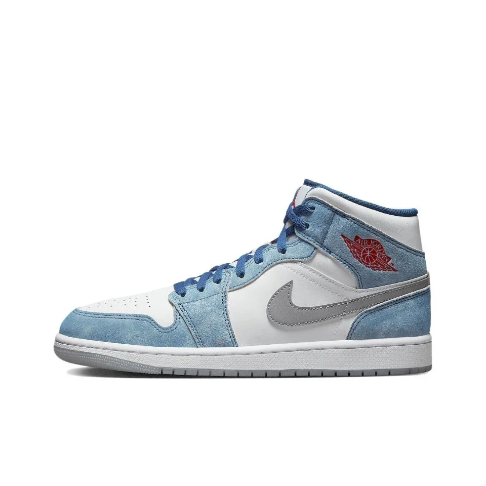 Description Picture 3 of itemOriginal Air Jordan 1 Mid 'Chicago' Red and White For Men Classic Retro Basketball Sneakers Shoes 554724-173