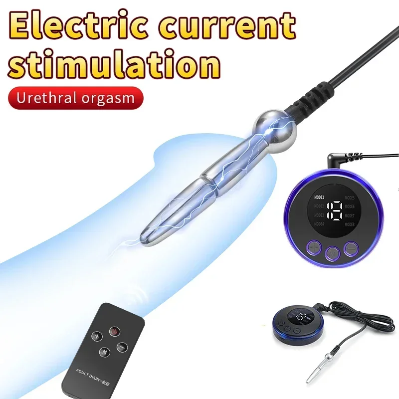 New Electric Shock Penis Plug Stainless Steel Urethral Plug BDSM Couple G Spot Stimulate Men Sex Toy Masturbation Sex Toys