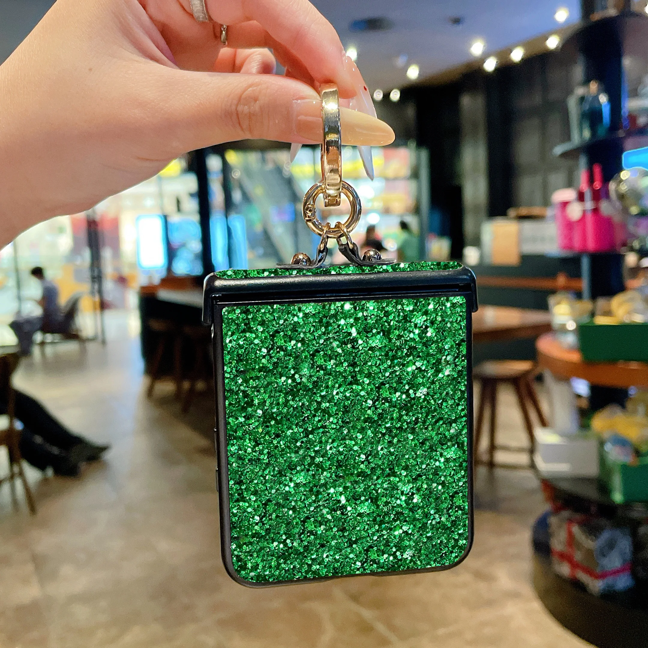 Glittering Rhinestone Ring Holder Case with Shiny Diamond Plating