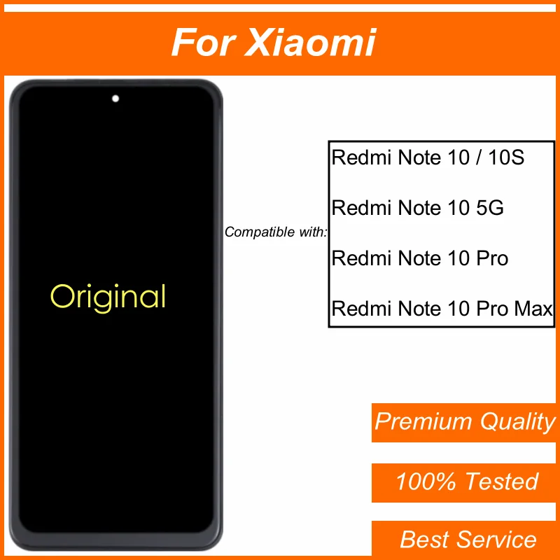 

Original Refurbished Screen For Xiaomi Redmi Note 10 Pro Max 10s LCD Display Touch Digitizer Replacement A+++