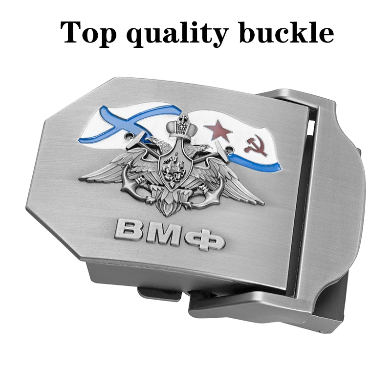 SupSindy Männer Frauen Canvas Gürtel 3D Russische Marine Metallschnalle Jeans Bund UdSSR ВМФ Militärsoldaten Taktische Gürtel Männlicher Riemen – Detail 3