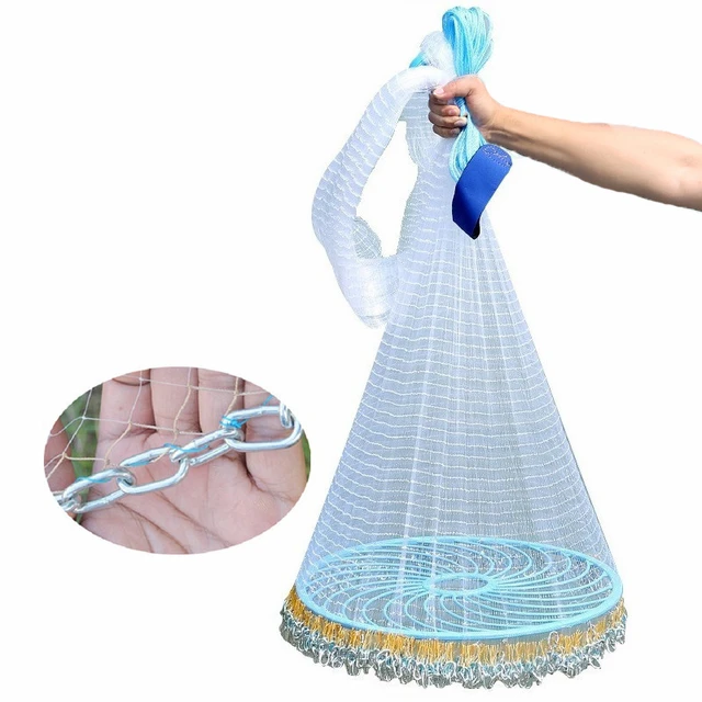 4.2M-7.2M Steel Chain Hand Throwing Net New Upgraded Strength PE Line  Korean Small