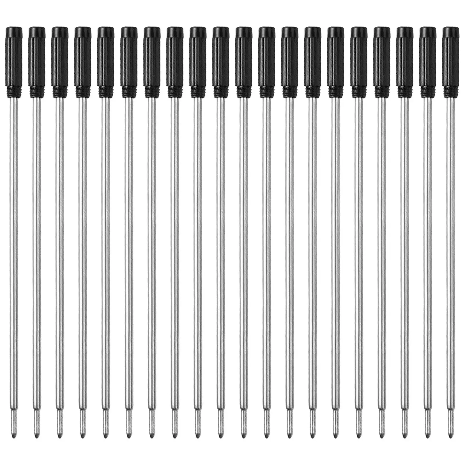 20 pezzi set L: 4,5 pollici ricariche per penne a sfera per penne a croce punta media blu inchiostro nero forniture per ufficio scolastico di cancelleria