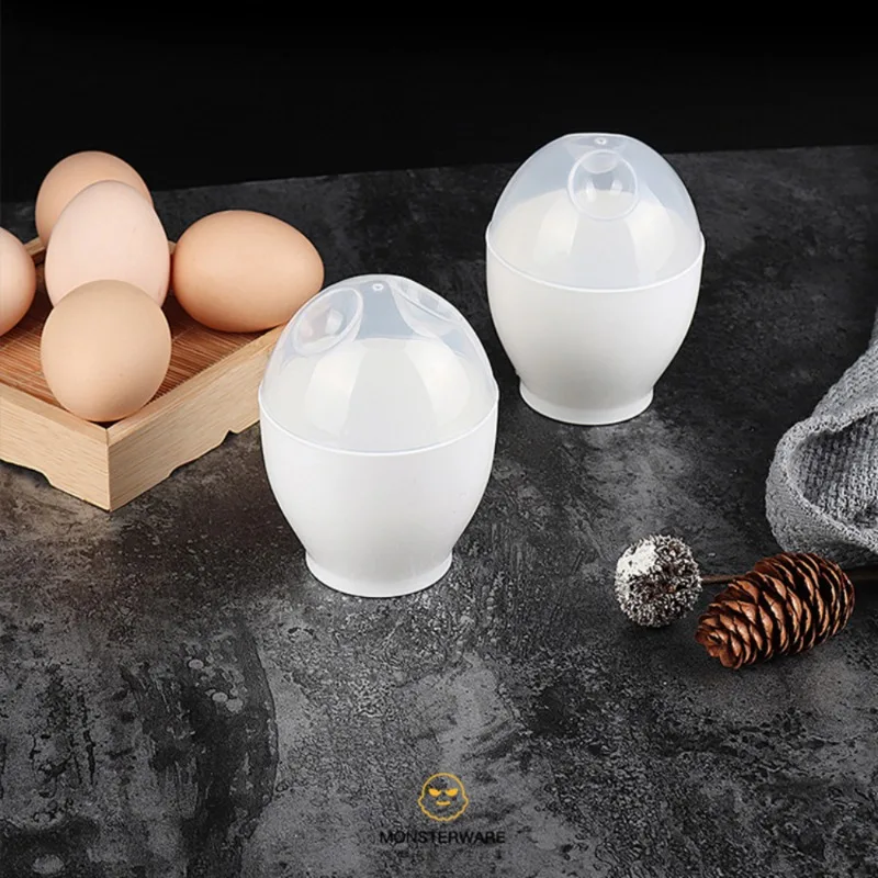 2 Pcs Egg Poacher Mini Microwave Oven Cooking Cup Steamed Scrambled Eggs