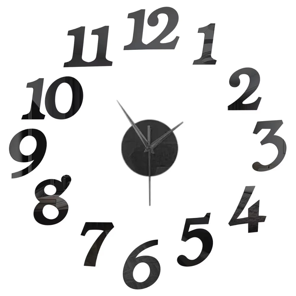27inch Nordic Wall Clock Dining Restaurant Cafe Decorative Wall Mirror Sticker Acrylic Face Silent Clocks Living Room Decoration