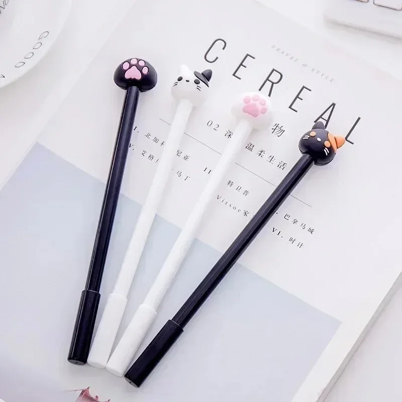 10Pcs/lot Creative Cartoon Cat Claw Neutral Pen Black Student Neutral Pens Stationery Art Writing Supplies Office Accessories