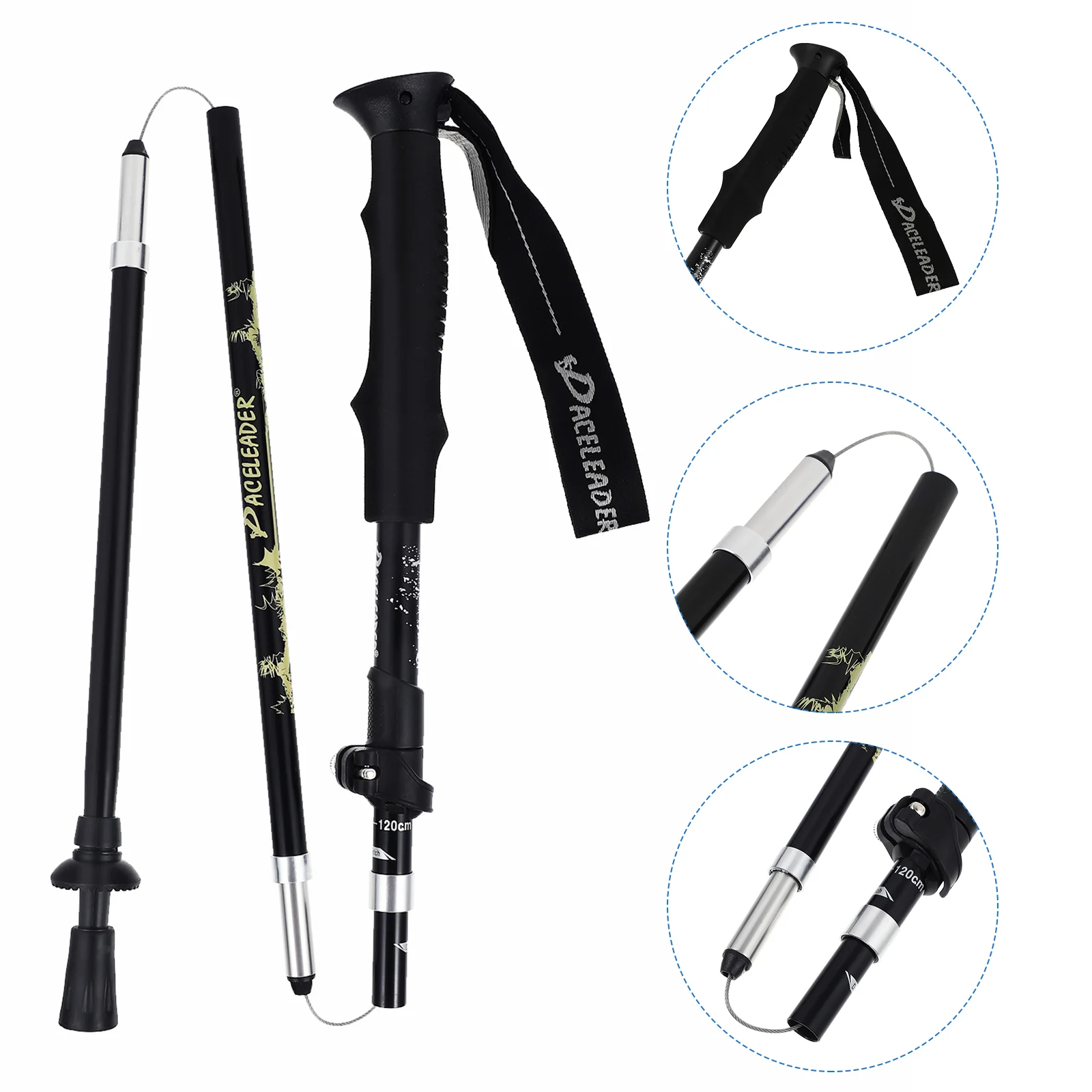 

Складные трекинговые палки, 5-секционные регулируемые походные палки из алюминиевого сплава, альпеншток для кемпинга