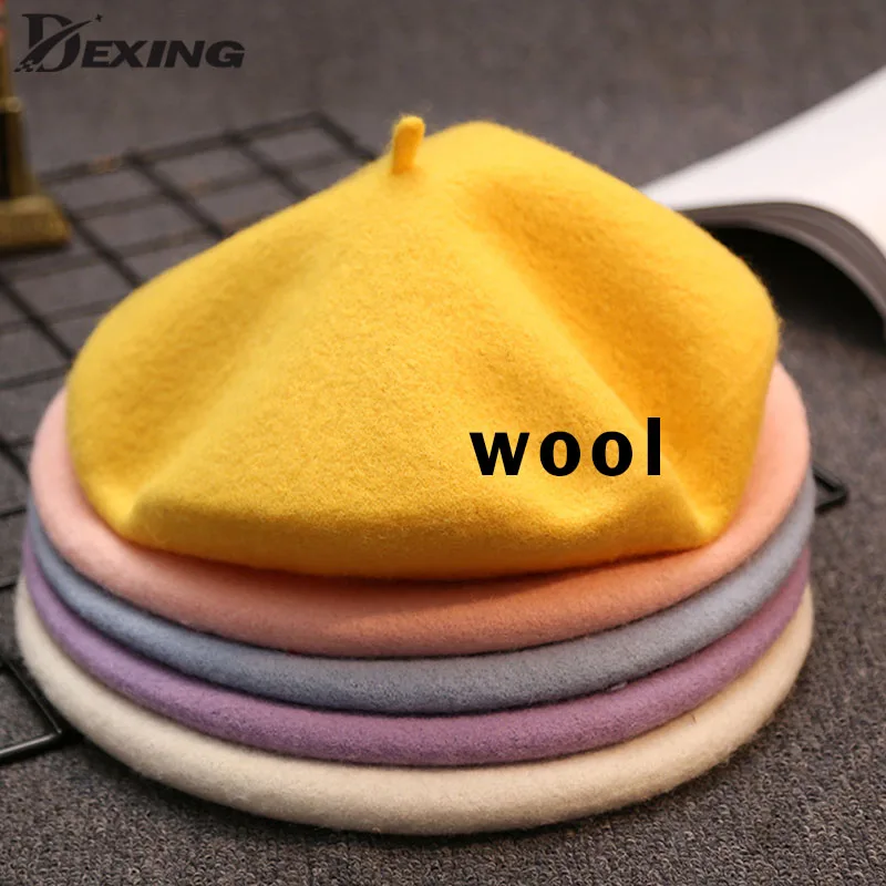 Wool Thick  Berets Artist French Beret Women Painter Hat Girls Female Warm  Walking Cap 1