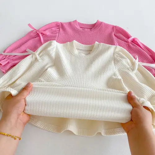 2025 Autumn New Children Long Sleeve Clothes Set Girls Cute Bow Loose Tops + Flared Trousers 2pcs Suit Cotton Kids Girls Outfits - Image 4