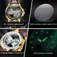 OLEVS Couple montres Original entièrement Transparent squelette automatique montres mécaniques pour hommes femmes amoureux cadeau montres de luxe 3