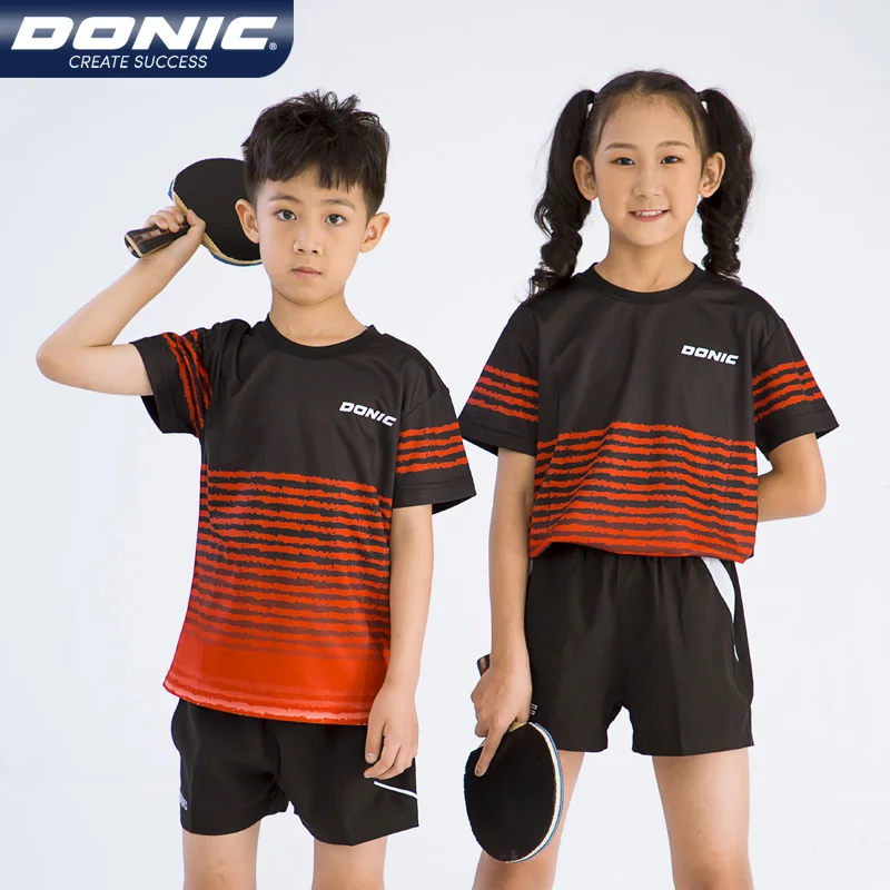 New children's table tennis uniform sports suit round neck lapel short sleeved jersey set supports