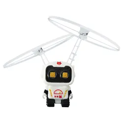 High - Tech Hand - Controlled Flying Robot Toy with Lights - Interactive Outdoor Gift (White robot)