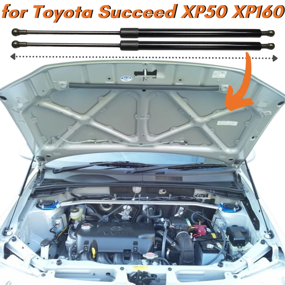 Qty(2) Puntoni Del Cofano Per Toyota Succeed Xp50 Xp160 2002-Present Cofano Anteriore Ammortizzatori A Gas Molle Ammortizzatori Supporti Di Sollevamen