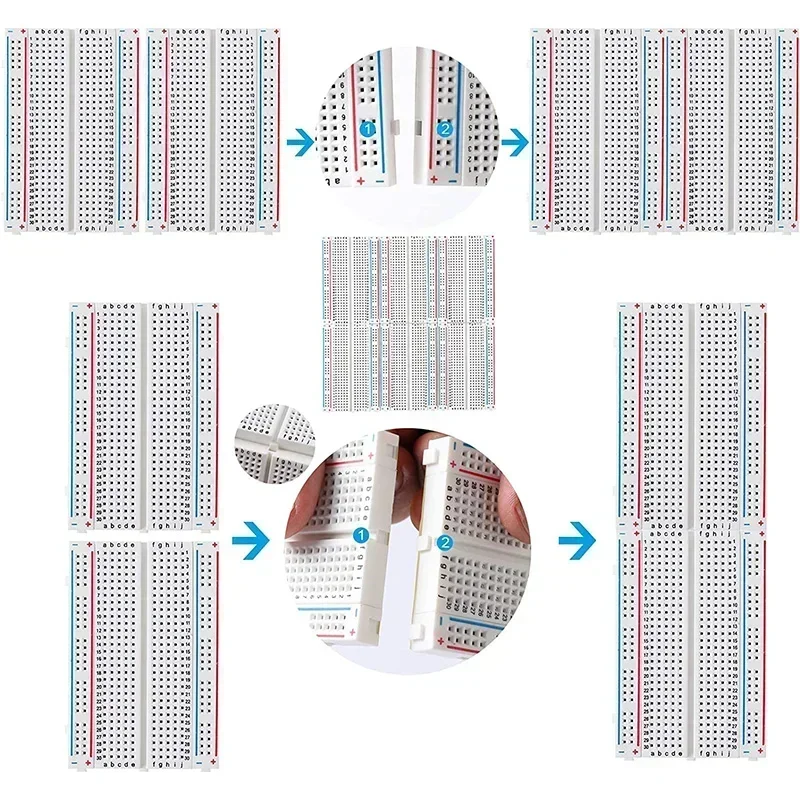 MB102 Breadboard ZY-204 400 Tie Point Solderless PCB Test Bread board Dupont Line Kit 20/40Pin 10/15/20cm Diy Electronic Kits