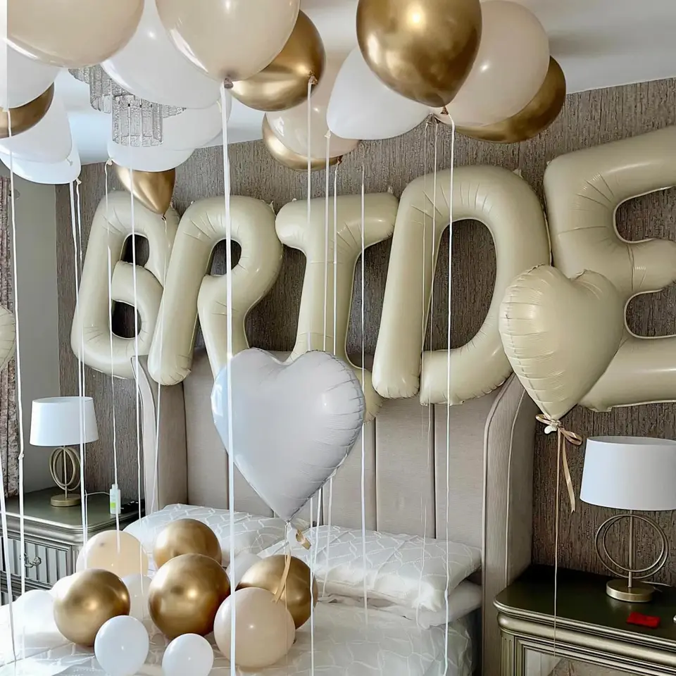 40 Inch Gold Foil Letter M Balloon – Helium Friendly Birthday & Party Decoration - View #8
