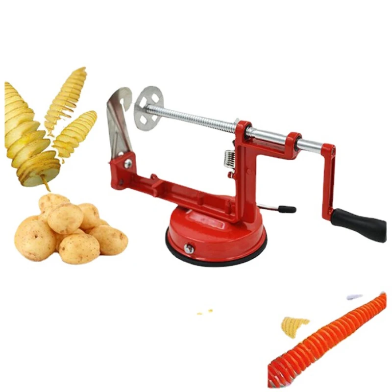 Manual rotating potato tower machine, stainless steel potato chip machine, whirlwind slicer, cutting machine
