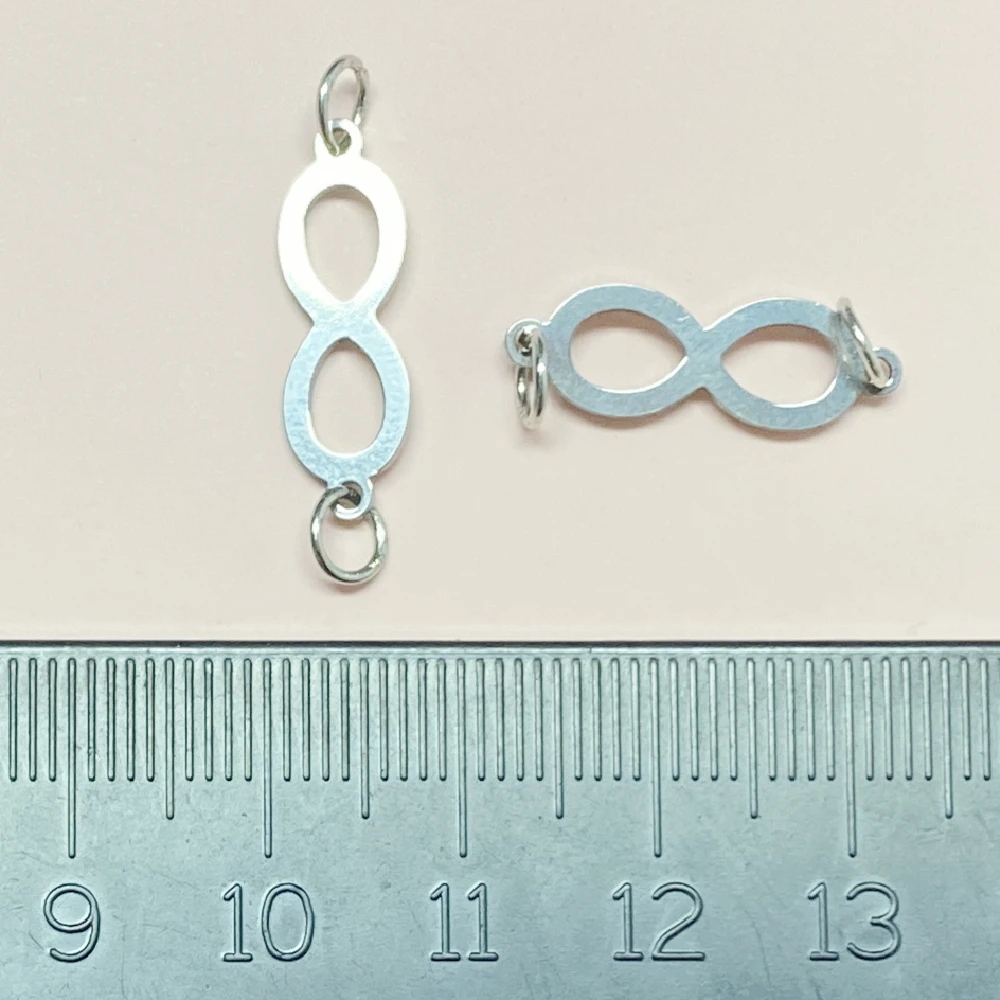 

12Sets Infinite Split Rings Wholesale Titanium Steel Unlimited Symbol Charms Fittings Handmake Jewelry Findings Diy Making