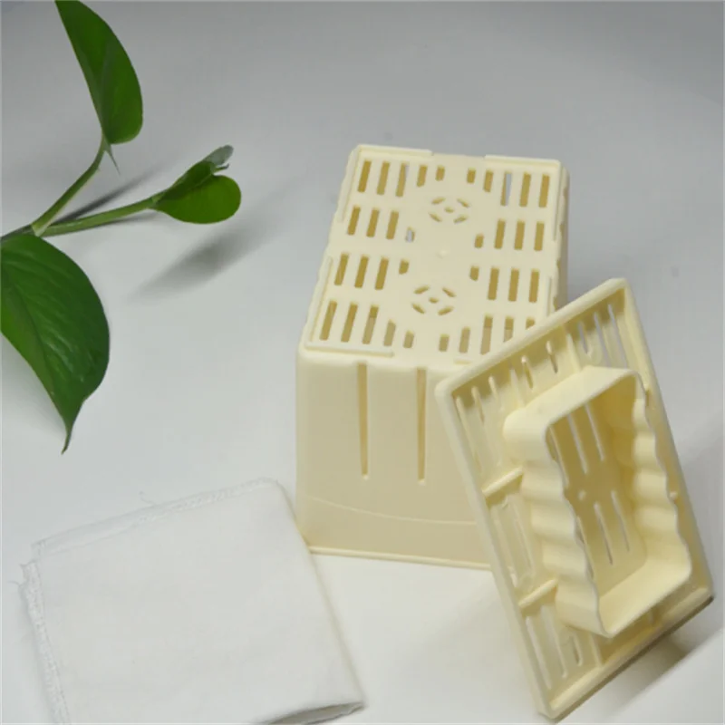Hot DIY Plastic Tofu Press Mould Homemade Tofu Mold Soybean Curd Tofu Making Mold With Cheese Cloth Kitchen Cooking Tool Set - Image 3