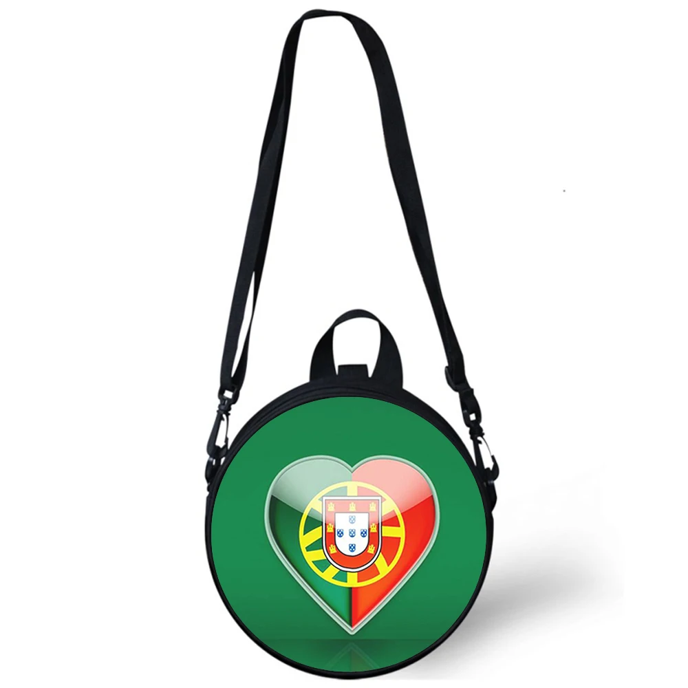 Portugal Flag Child kindergarten Bag 3D Print Crossbody Shoulder Bags For School Women Mini Round Bagpacks Rugtas Bag