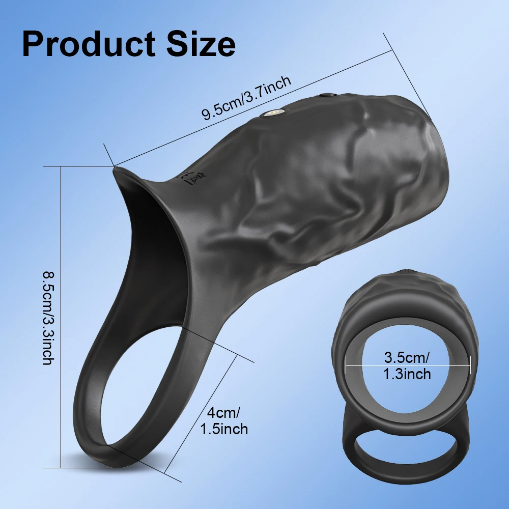 how to use male vibrating sleeve Vibrating Cock Armor Male Penis Extension Sleeve Girth Ring Enhancer  Enlarger US