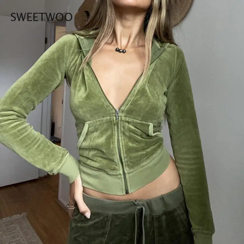 Women Velvet Fabric Tops Velvet Sports Jacket Hoodie Sportswear Spring / Autumn