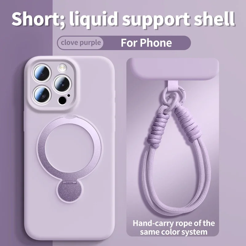 ตัวเลือกสินค้า เคสซิลิโคนเหลวแม่เหล็กพร้อมสายคล้อง ป้องกัน iPhone