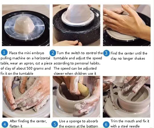 Electric Ceramic Wheel Machine 12.5cm Suitable For School Ceramic Clay Work Molding DIY Art Crafts