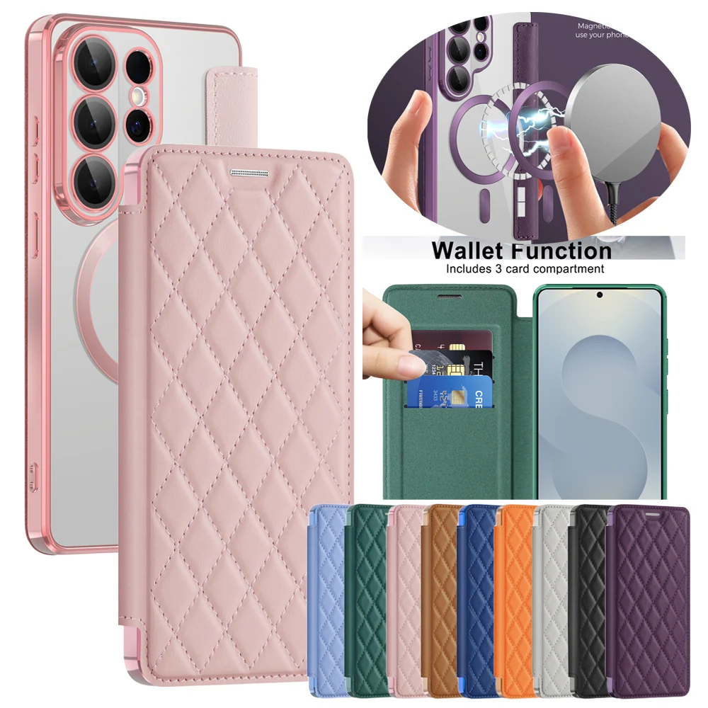 Deluxe Leather Flip Case with Card Holder Slots and Magnetic Closure