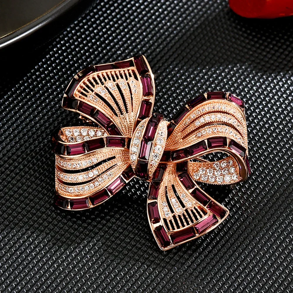 

Rhinestone Big Bow Brooches for Women Big Elegant Bowknot Pin Style Fashion High Quality Broches Gift Direct Selling