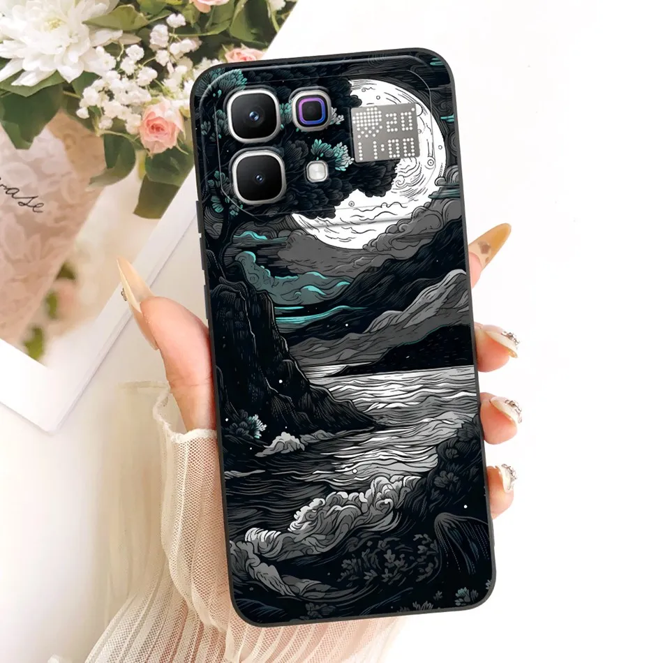 Fashion Dusk Beach Painting Soft Silicone Phone Case with Bumpers