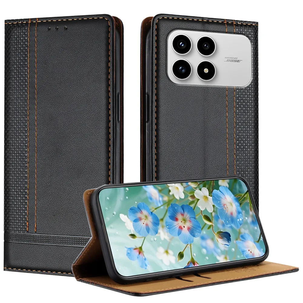 Luxury Leather Flip Cover with Magnet Wallet and Book Stand