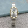 Oval Small Dial Women’s Quartz Watch with stainless steel bamboo strap