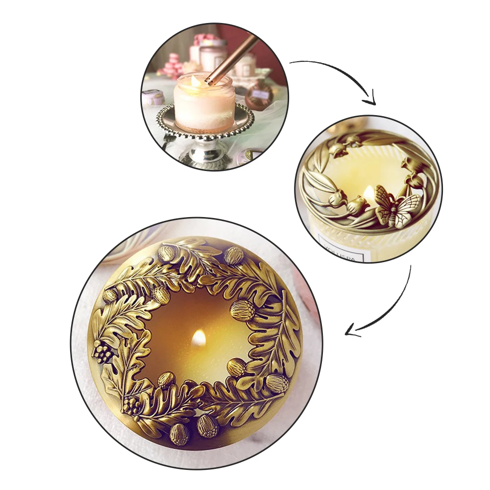Candle Topper Leaf Pine Style Candle Accessories Shades Sleeves Cover for Jar Candles Thanksgiving Christmas Gift Home Decor 1pc